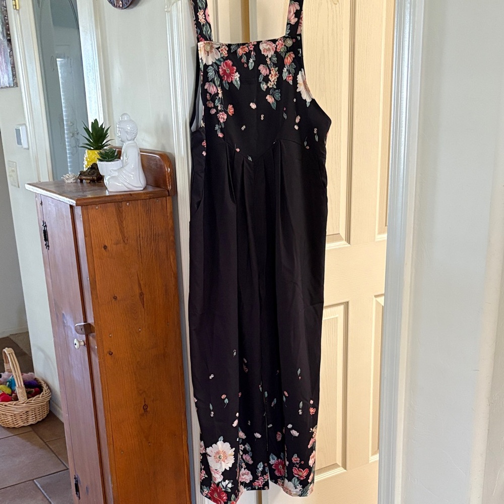 Floral Black Jumpsuit